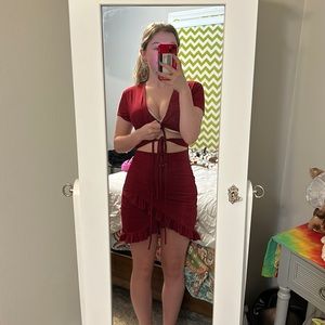 Red body con shein dress